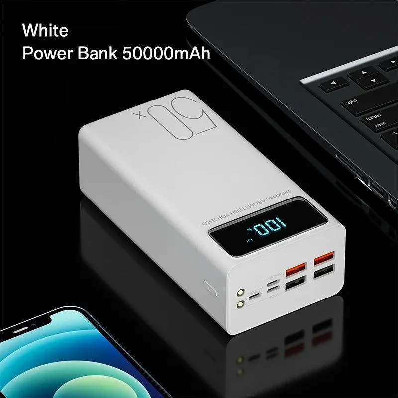 Ultra-Powerful 50000mAh Portable Charger with Emergency LED Light for Smartphones