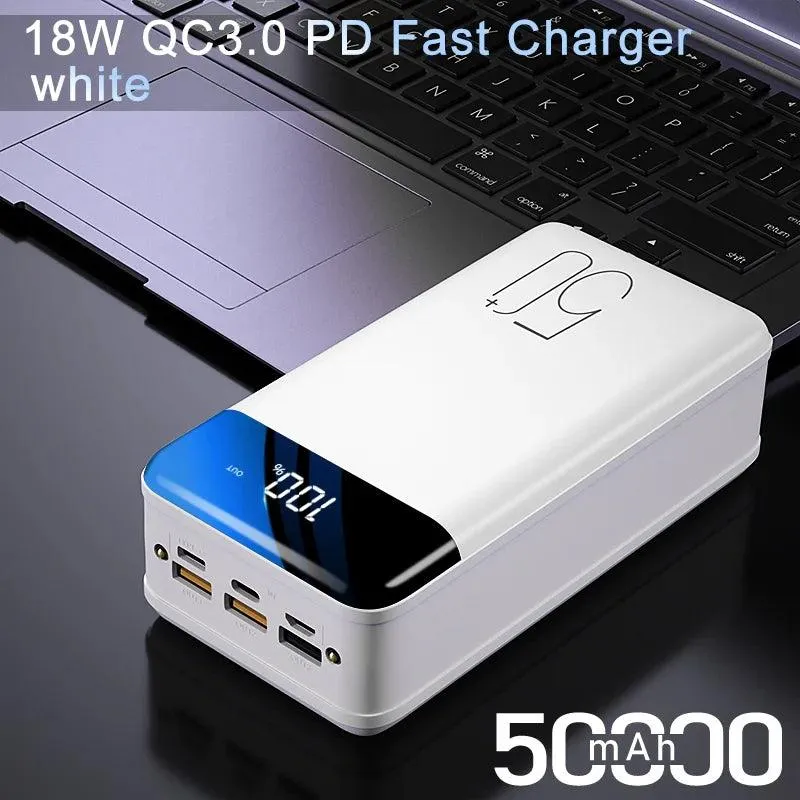 Ultra-Powerful 50000mAh Portable Charger with Emergency LED Light for Smartphones