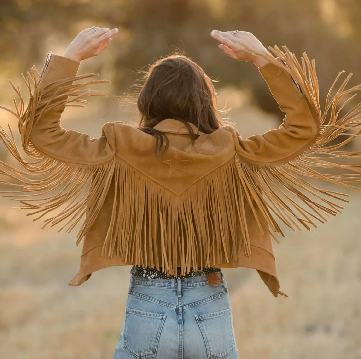 Urban Cowgirl Retro Biker Jacket In Caramel