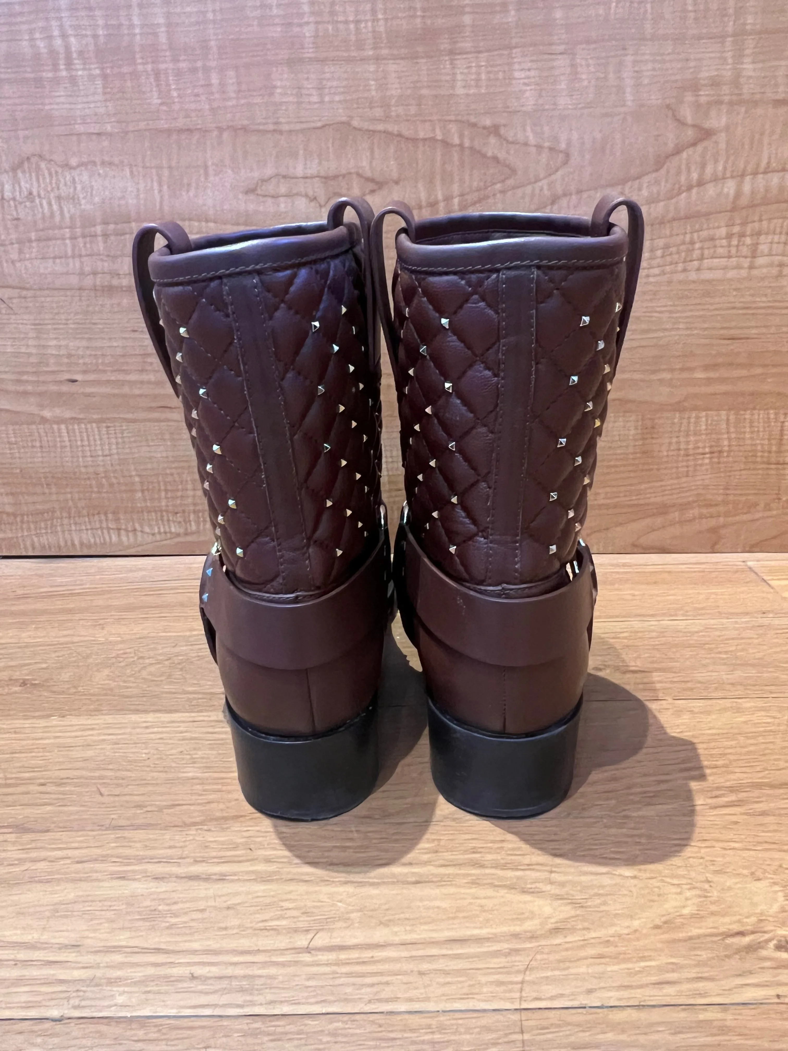 Valentino Rockstud Biker Boots Size 7.5