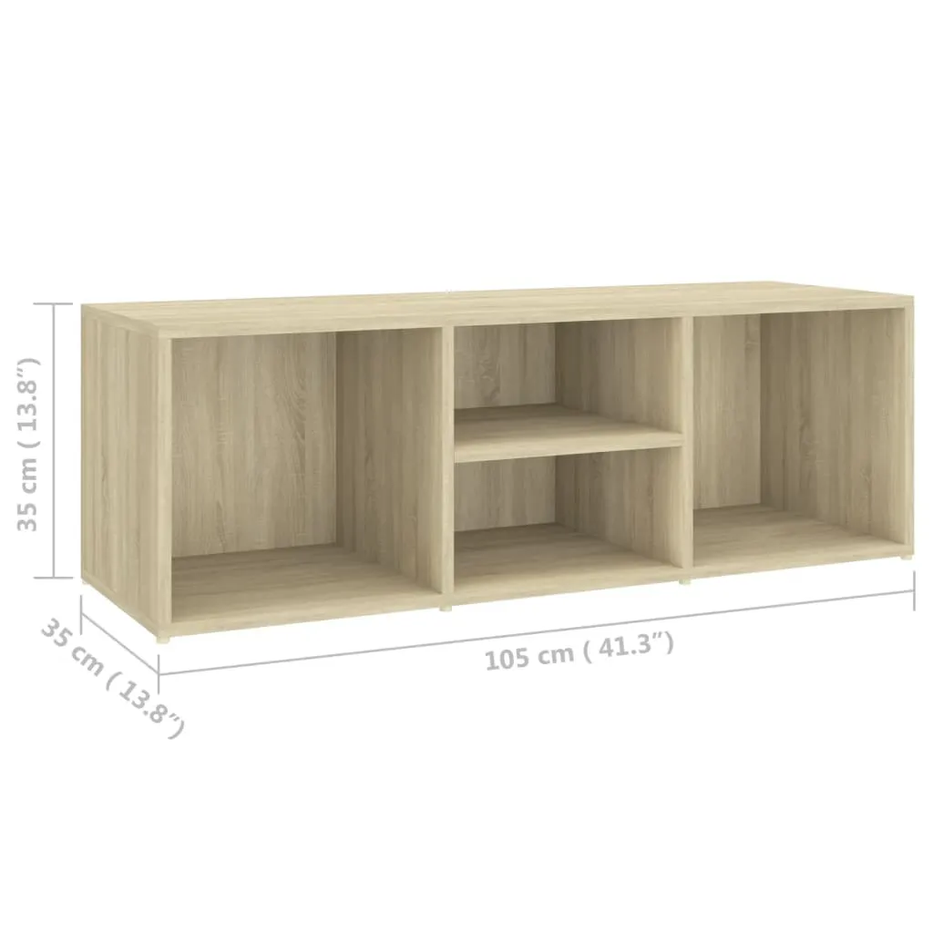 vidaXL Shoe Storage Bench Sonoma Oak 105x35x35 cm Engineered Wood