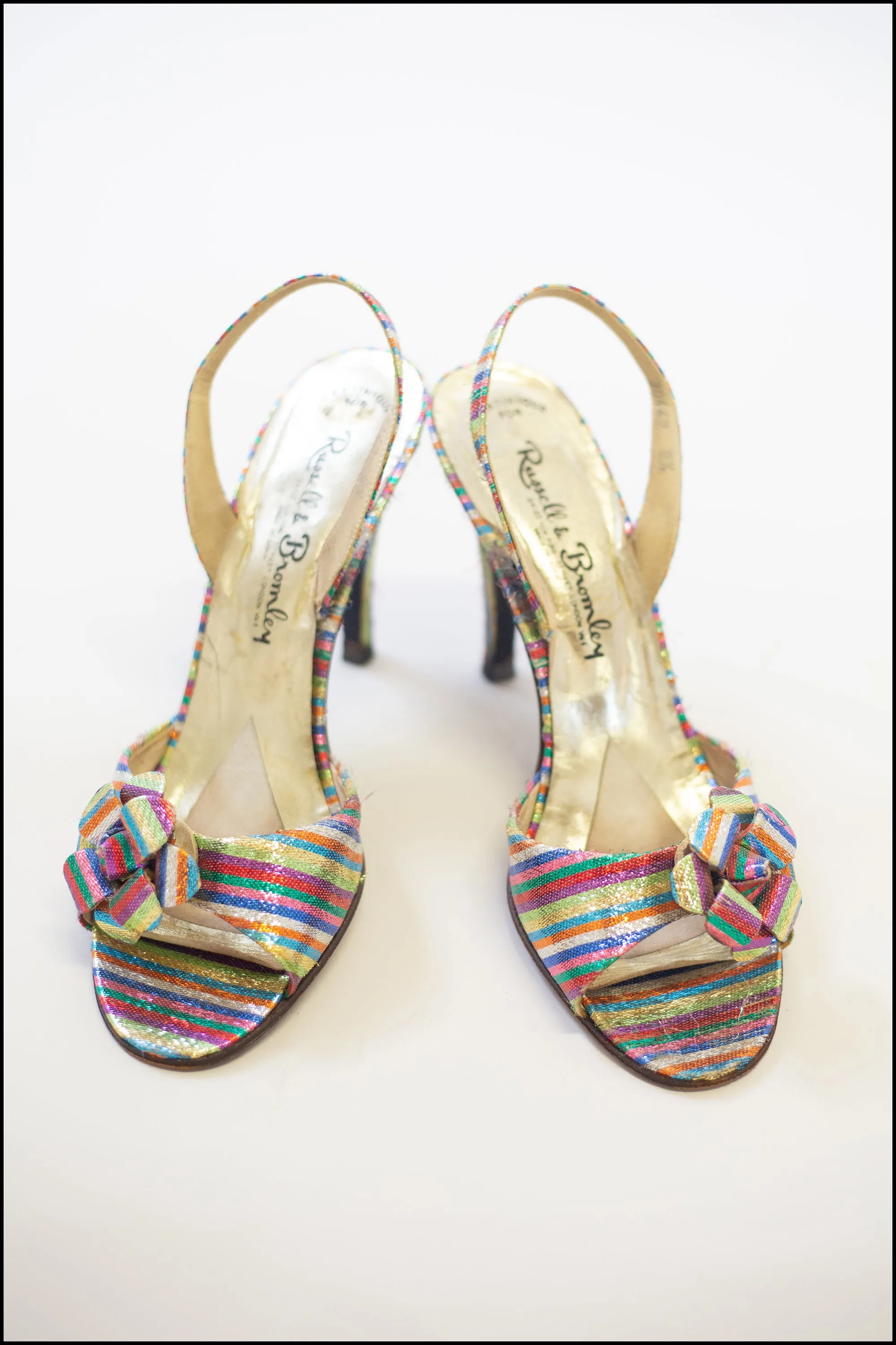 Vintage 1970s Rainbow Disco Sandals Size 5