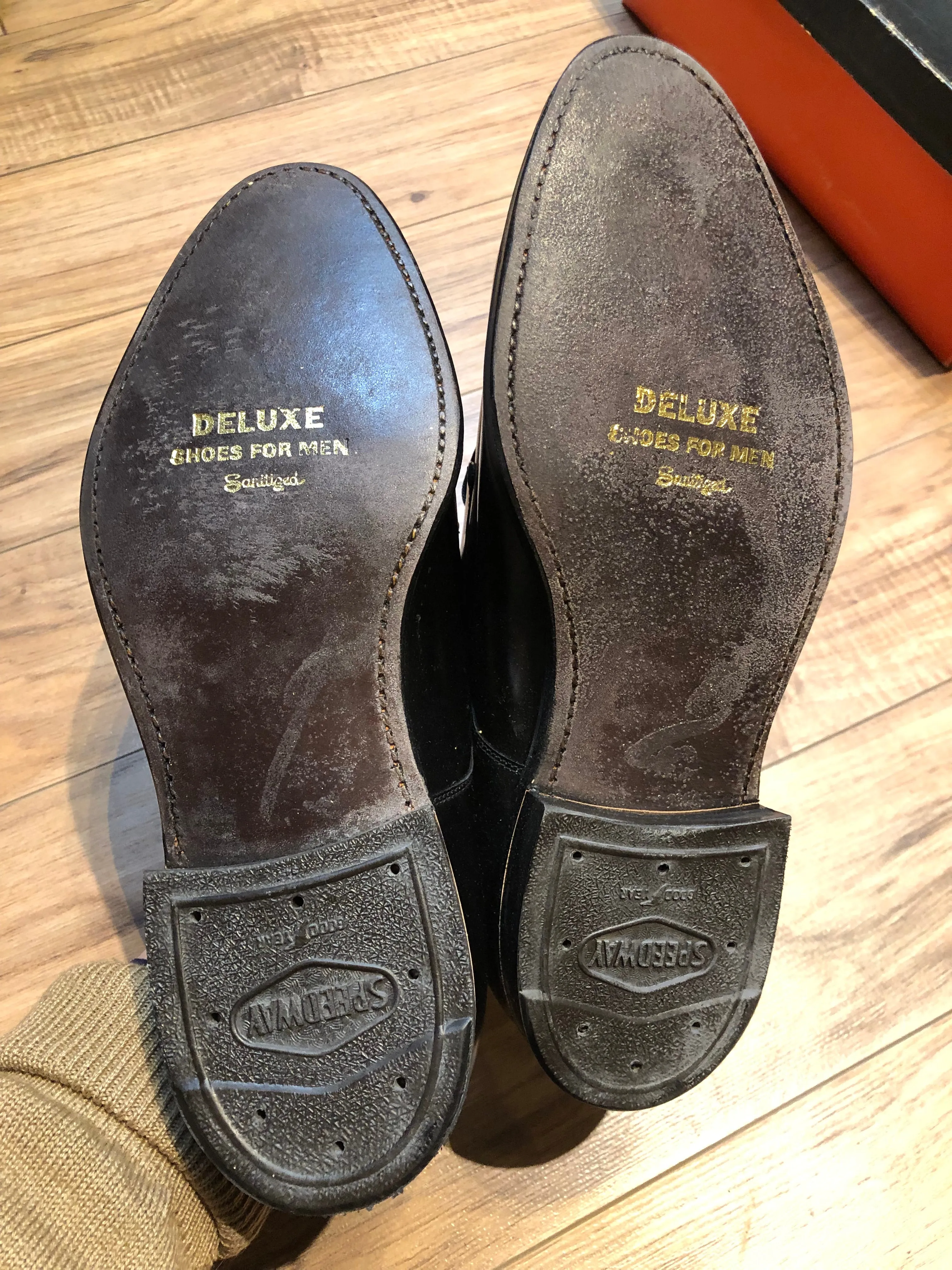 Vintage Deadstock Ritchie Deluxe Black Leather Dress Shoes, Mens US 9
