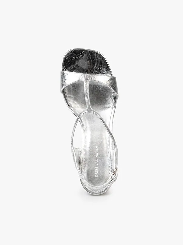 Virgo Heeled Sandal in Silver