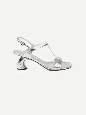 Virgo Heeled Sandal in Silver