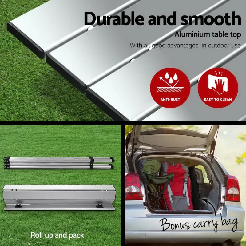 Weisshorn Portable Roll Up Folding Camping Table | 70cm