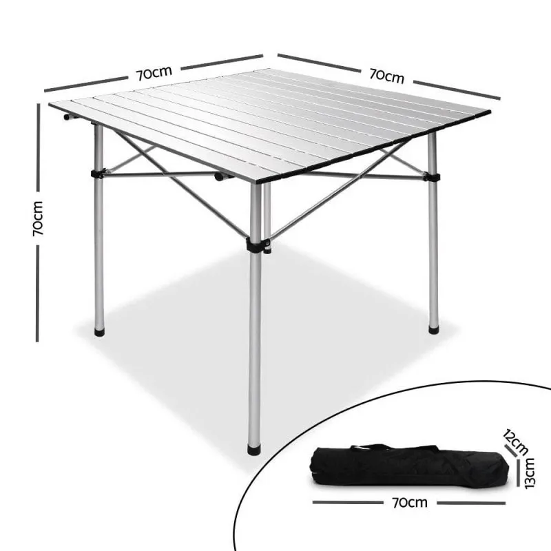 Weisshorn Portable Roll Up Folding Camping Table | 70cm