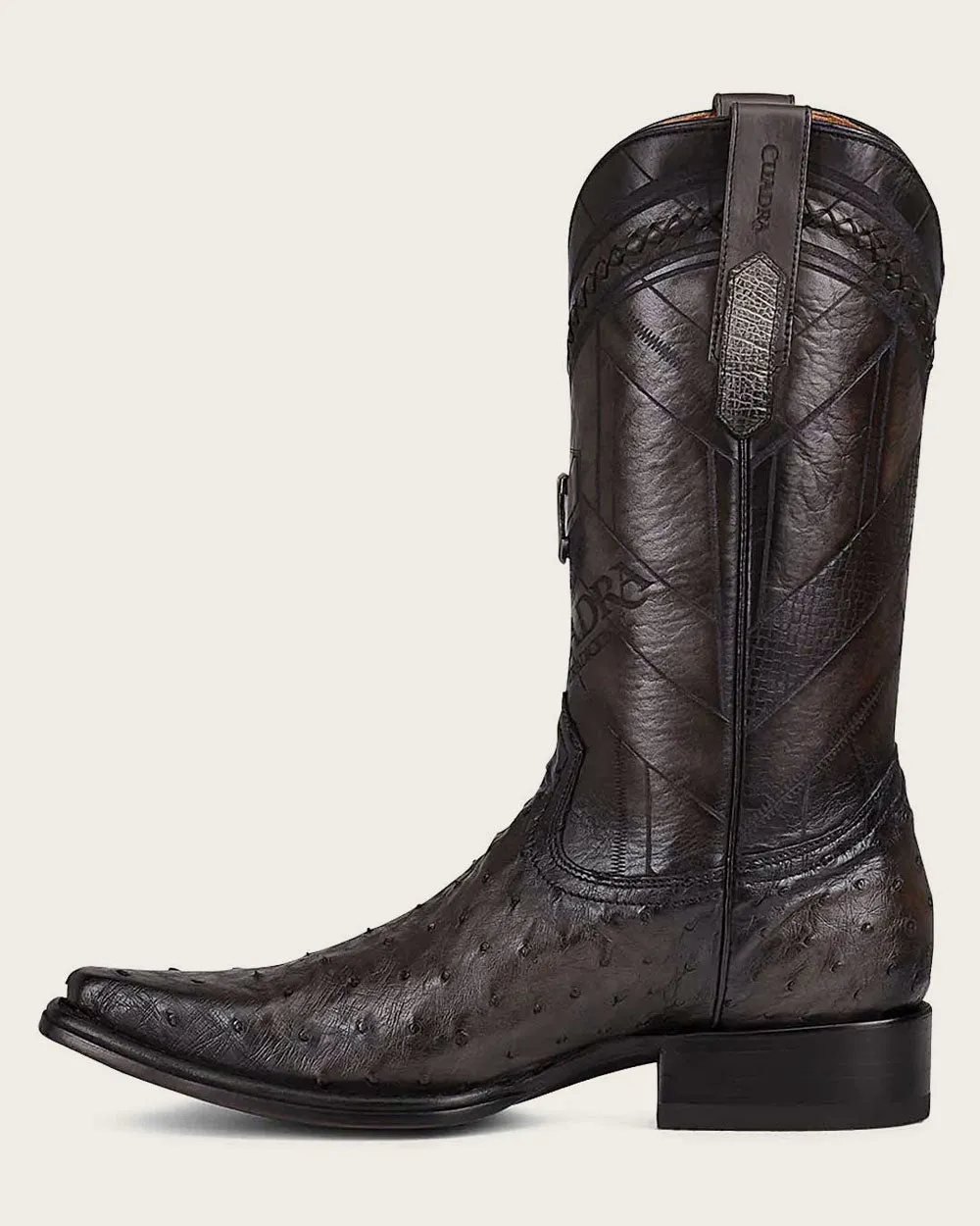 Western grey ostrich boot