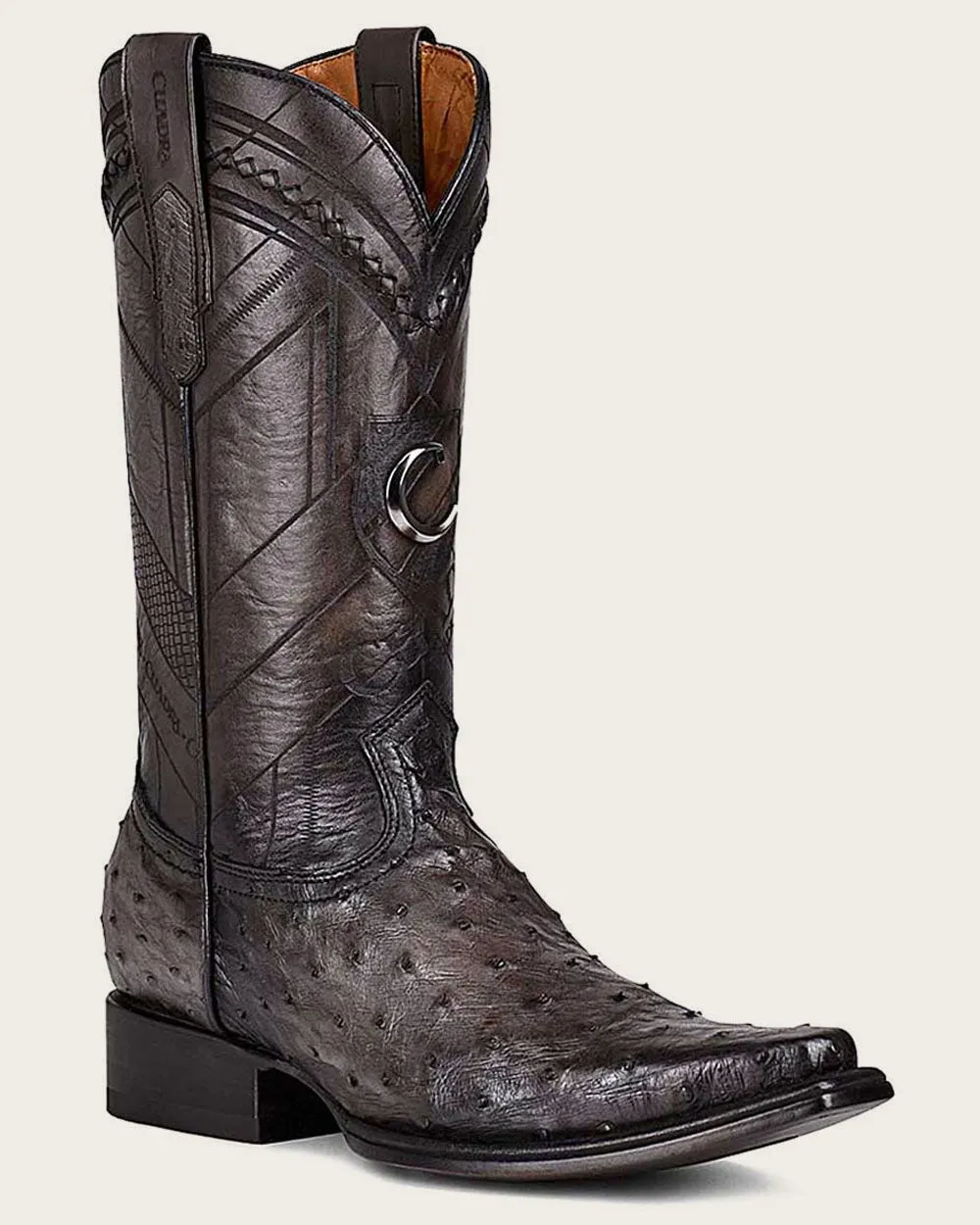 Western grey ostrich boot