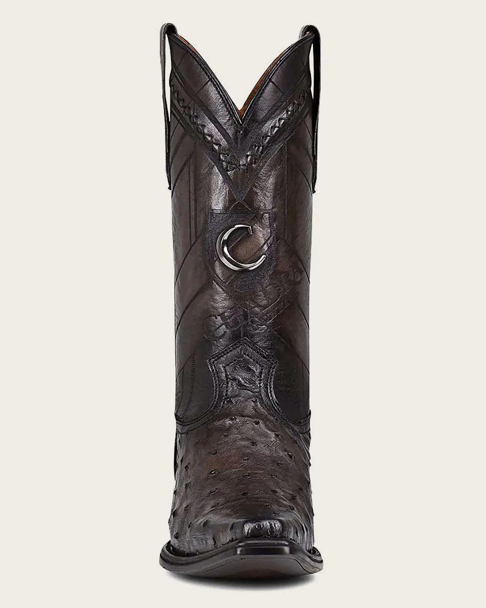 Western grey ostrich boot