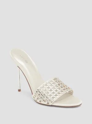 White Mably Crystal High Heels