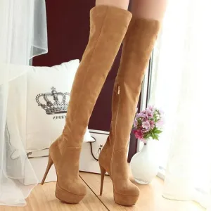 Women stiletto high heel platform over the knee boots