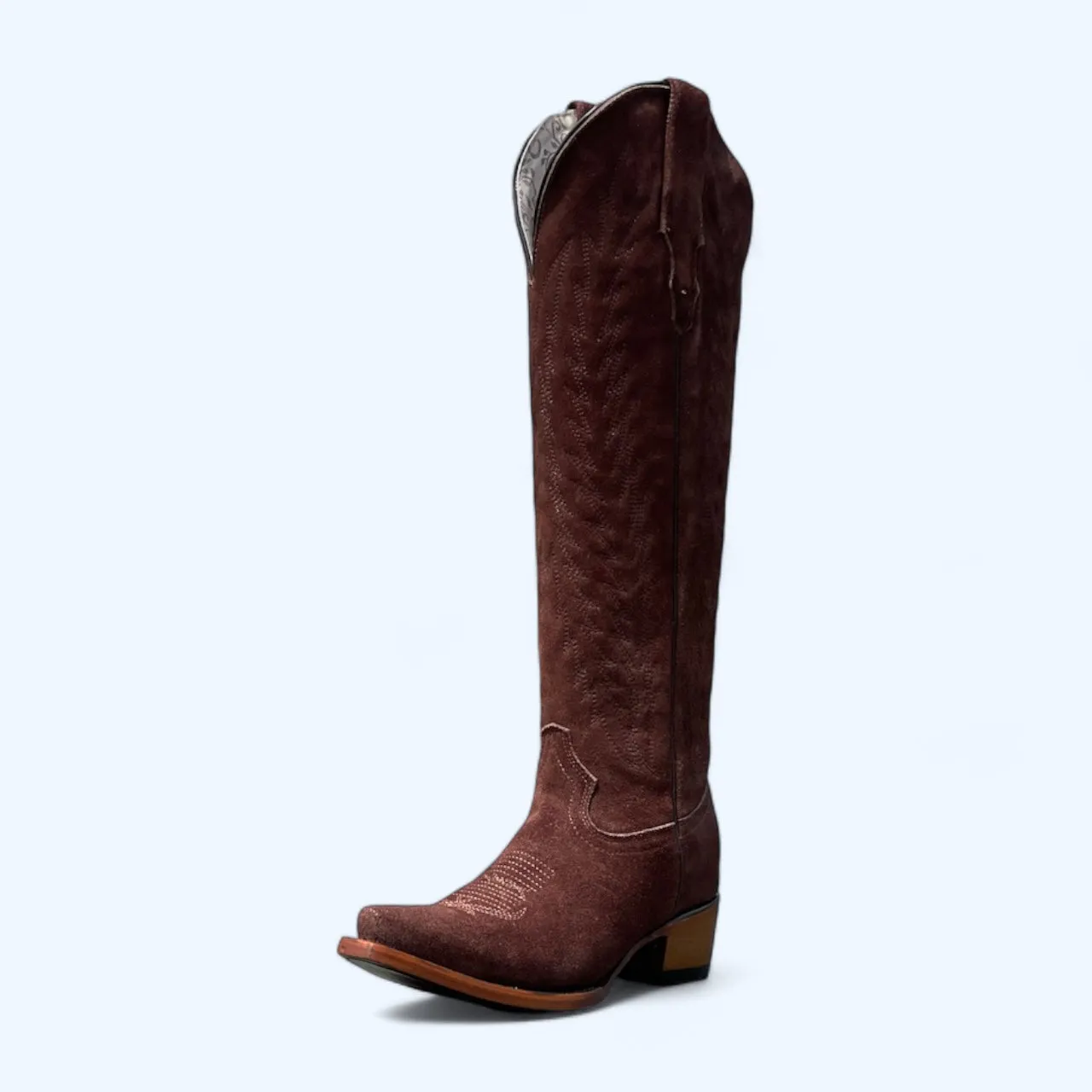 Women's Gamuza Cafè Suede Chocolate Brown Tall Boot