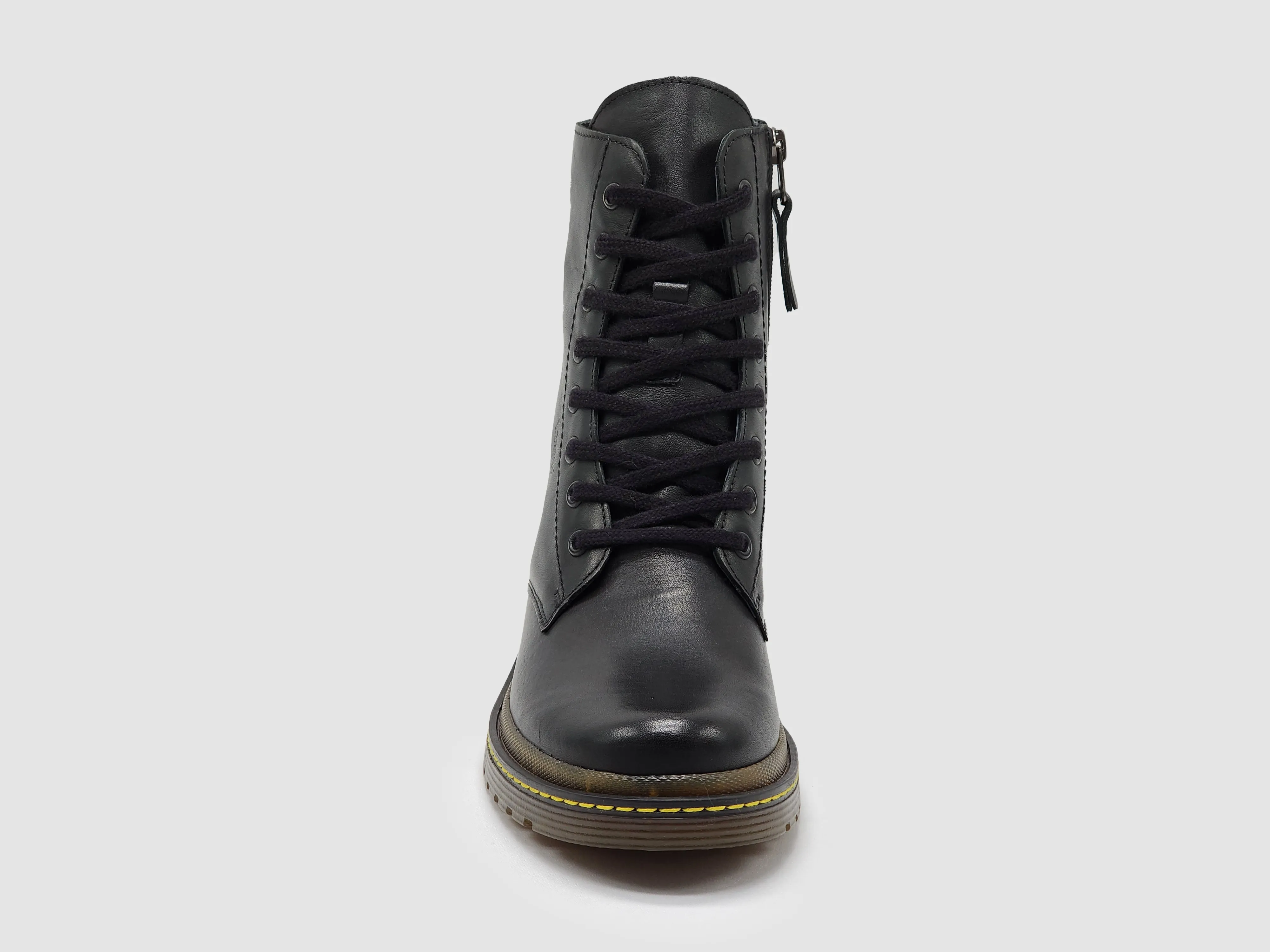 Women's Premium Mid Leather Boots - Black