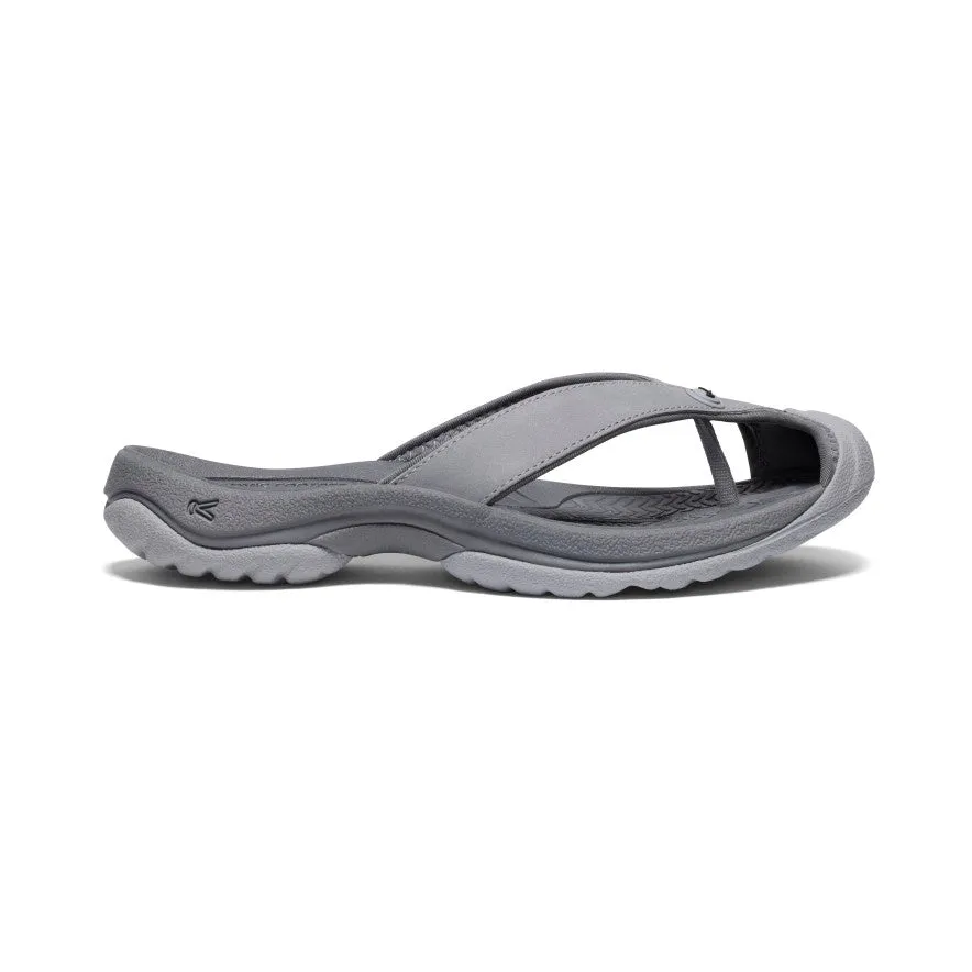 Women's Waimea Leather Flip-Flop  |  Alloy/Black