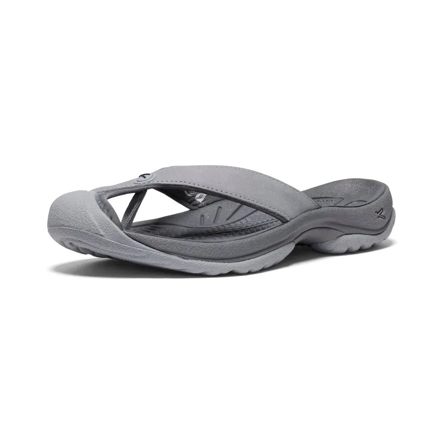 Women's Waimea Leather Flip-Flop  |  Alloy/Black